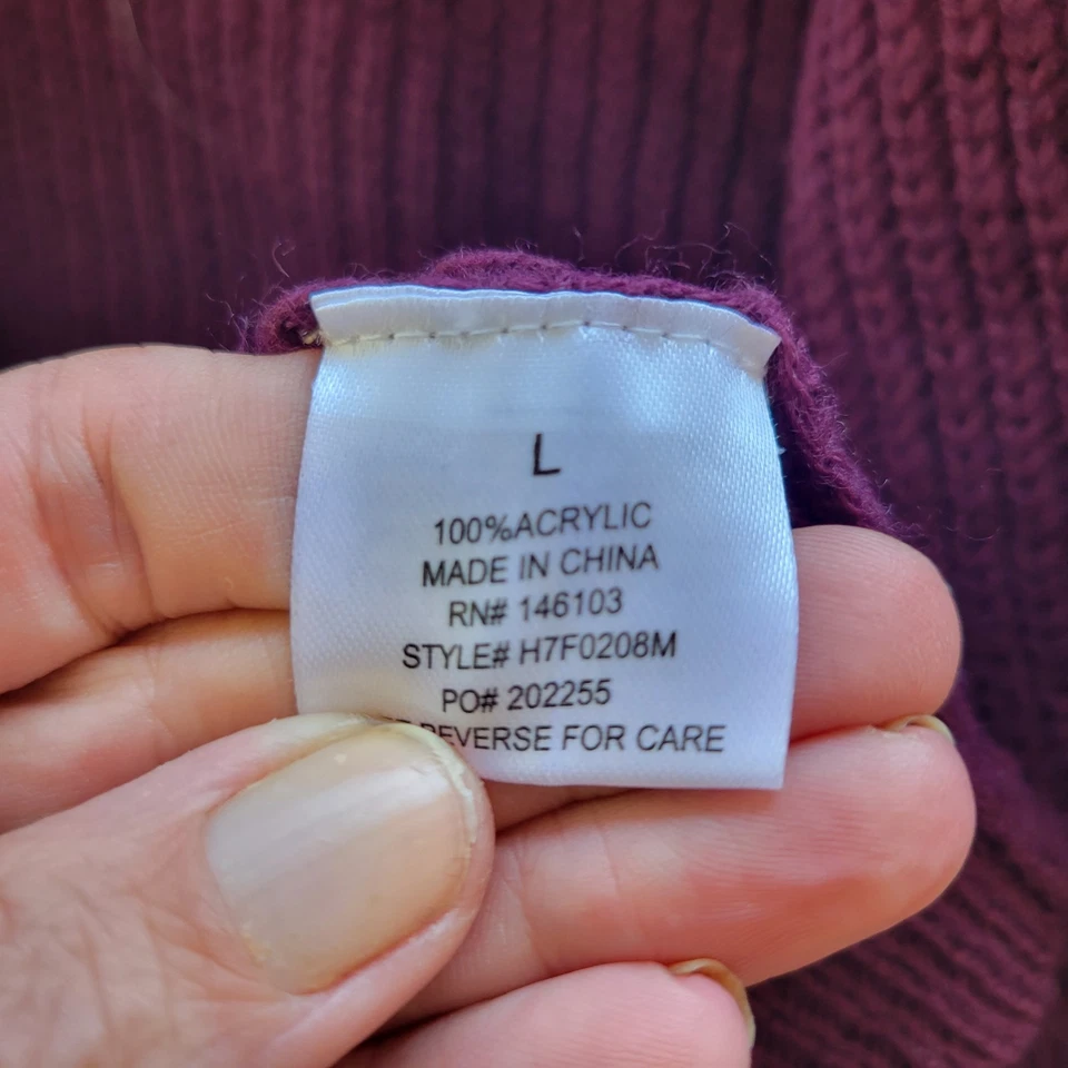 Hippie Rose Juniors Open-Front Lace-Up Cardigan in Artisan Wine, Size L - Image 3 of 4