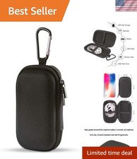 Black Protective Hard Shell Case with Dual Zipper for MP3 Players & Accessories