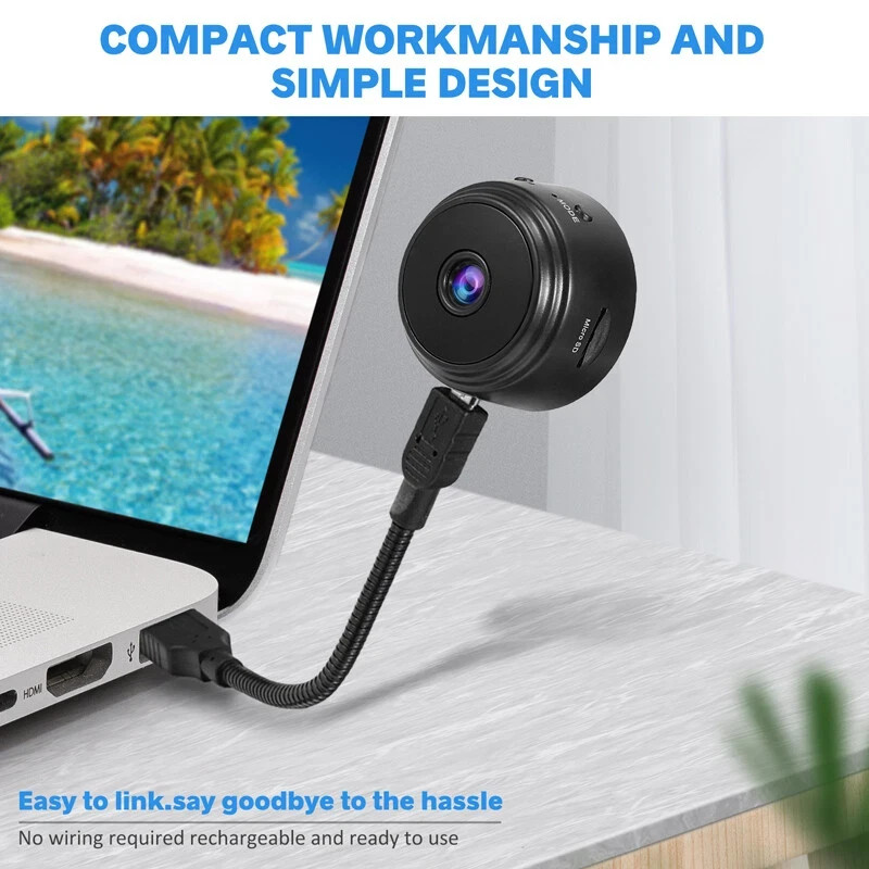 Mini Camara Oculta Espia De Seguridad WiFi 1080P Inalambrica Con Audio y Video