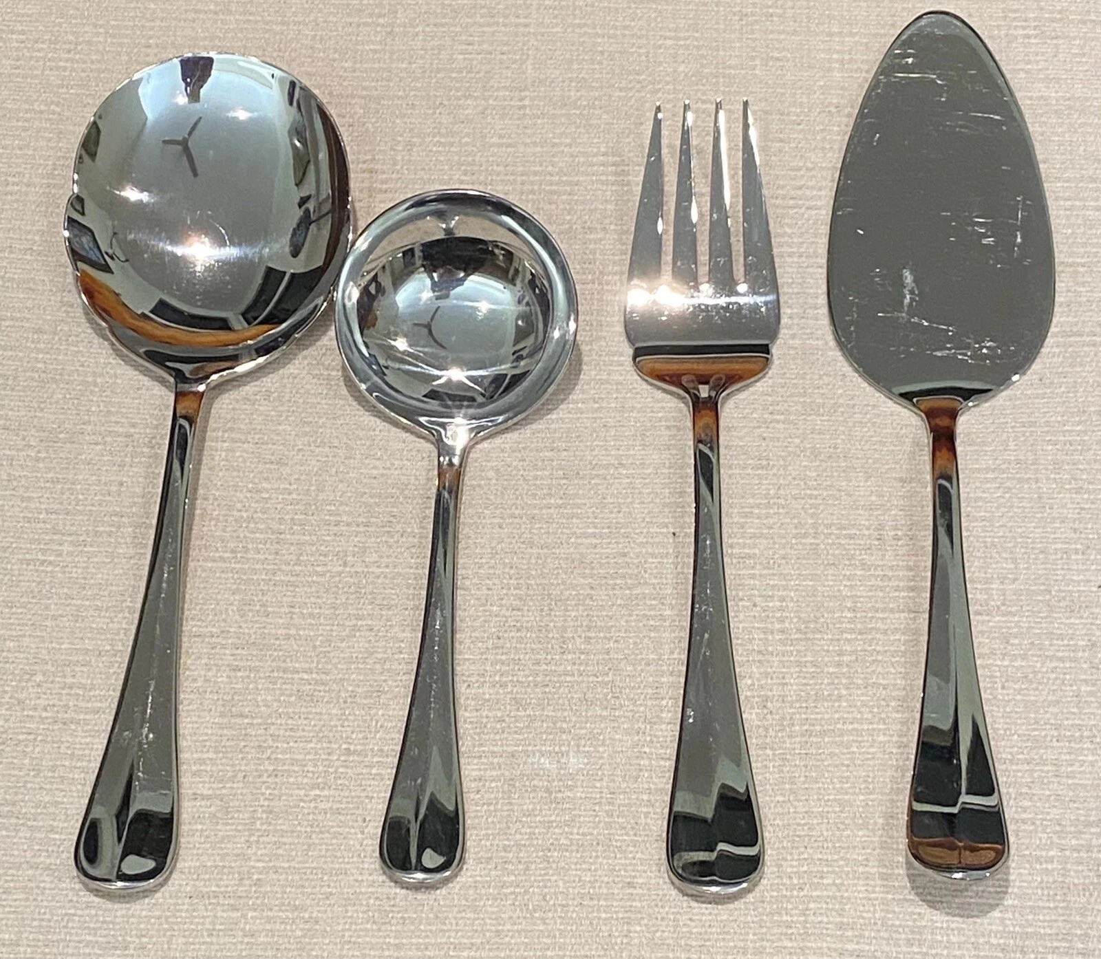 4 Pc Serving Lot Wallace Hartford Stainless Casserole Spoon Meat Fork Ladle Pie
