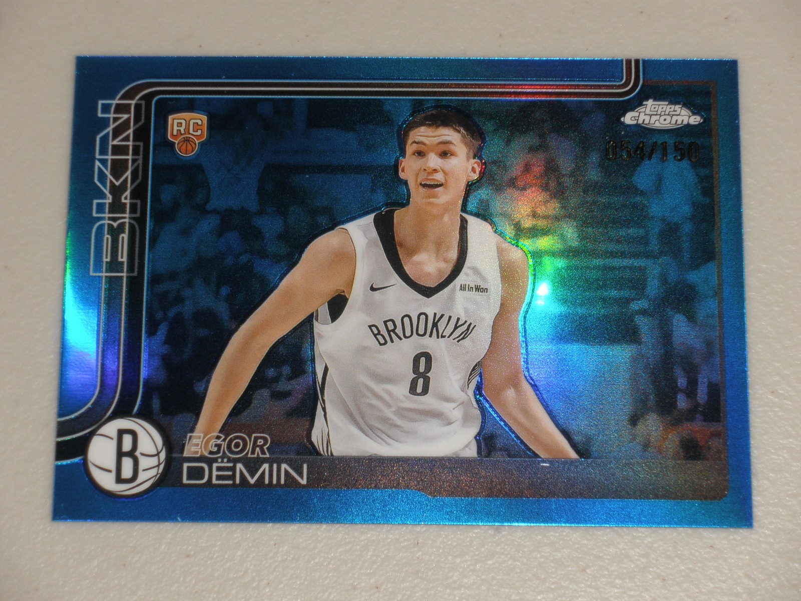 2025-26 Topps Chrome Blue Refractor #258 Egor Demin 054/150 Rookie RC