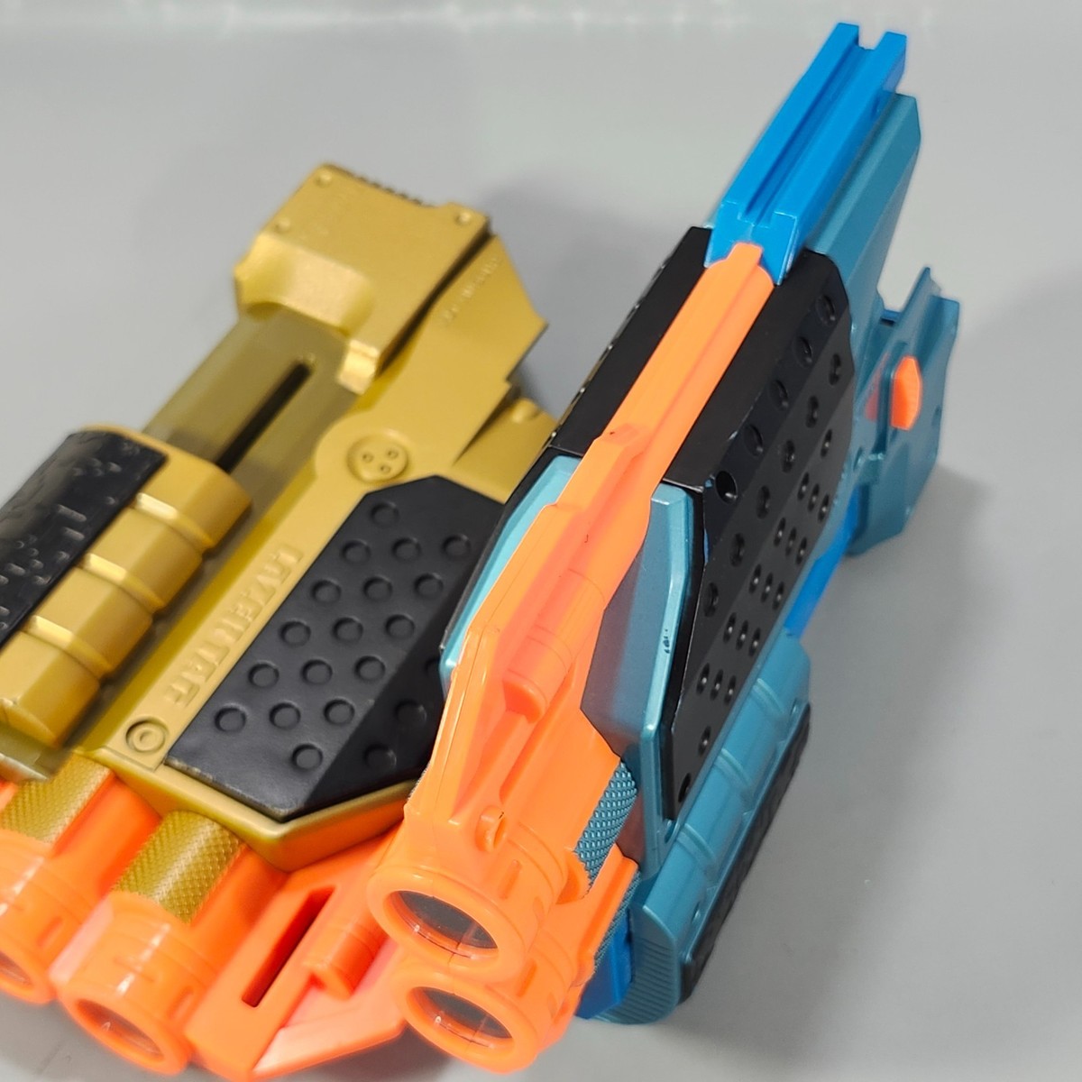 Nerf Tiger Lazer Tag Phoenix LTX Shotgun Attachments Blue and Gold