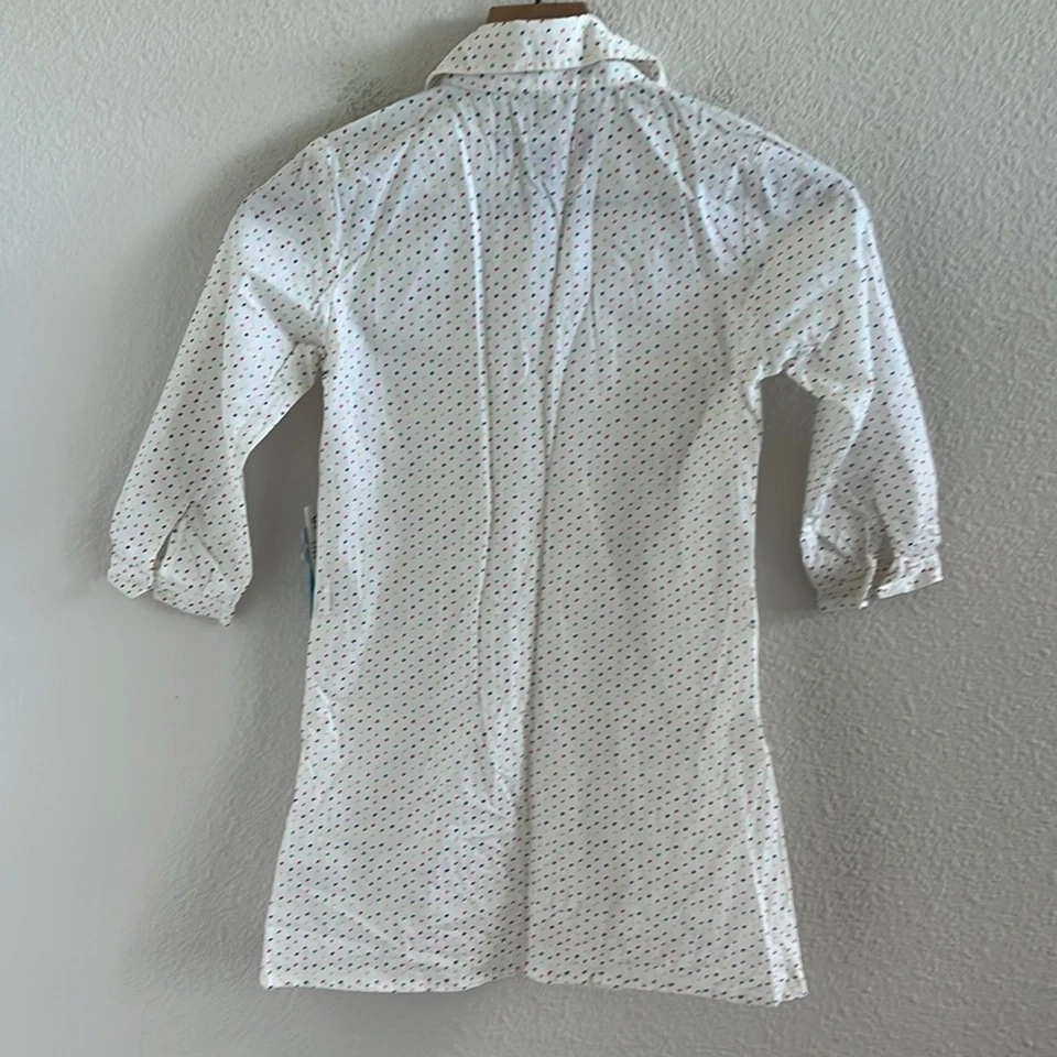 NWT Paul Frank Heart Polka Dot Cotton Sleep Dress Front Button Collar Nostalgic — 第 2/4 张图片