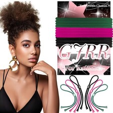 6 Pcs Adjustable Thick Hair Ties, Large Ponytail Holders for Natural Hair, Bu...
