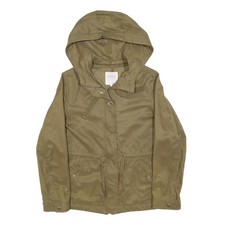 ZARA Veste En Coton Beige Mélangé À Capuche Zippée Pour Femme Taille M