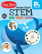Evan-Moor Smart Start STEM Workbook, Grade PreK, Science, Technology, Engine...