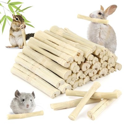 300g Natural Bamboo Chew Sticks for Rabbits, Chinchillas, Hamsters  Guinea Pigs