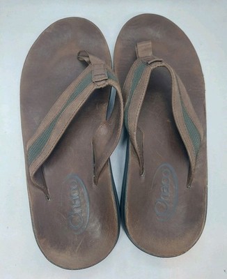 Chaco Men\'s Black and Brown Flip Flop Sandals Sz 9 Beach summer vacation travel Chaco Classic Flip Flops Mens Size 9 Sandals Brown Beach  main image 4
