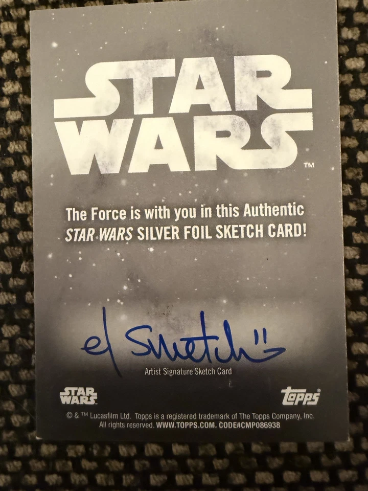 2024 Topps Star Wars Galaxy Chrome Palpatine SKETCH #1/1 El Smetcho - Imagem 2 de 2