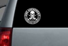 6" White Vinyl "Second Amendment Skull" Decal - MADE IN THE USA