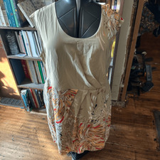 Lane Bryant tan floral sleeveless 20 pencil dress