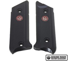 Ruger Grips For Mark IV, Black Polymer W/ Red Ruger Medallion NEW 90608