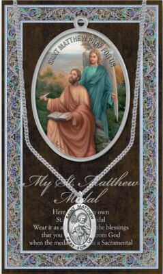 St. Matthew Necklace with a Laminated Prayer Card