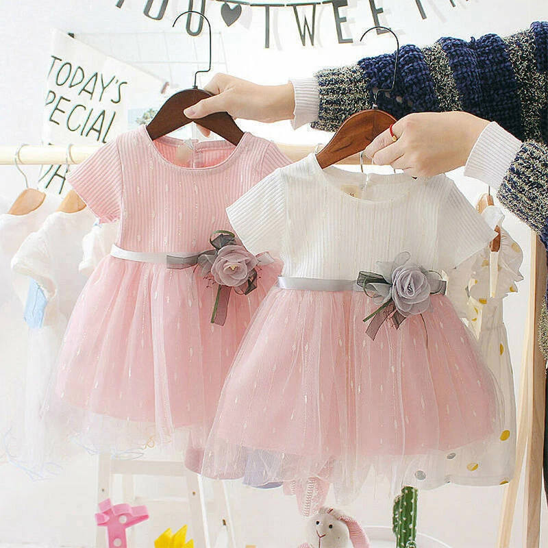 Toddler Baby Girls Wedding Flower Girls Dress Kids Princess Party