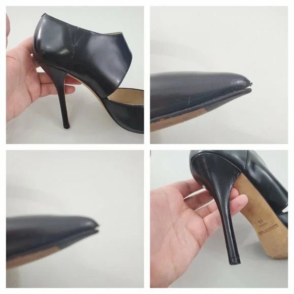 Elizabeth and James E Sand Stiletto 9 Black Patent Leather Asymmetric Pumps  - Image 4 of 4
