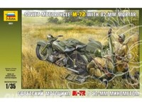Soviet M-72 Motorcycle With 82-MM MöRtel Kunststoff Kit 1:3 5 Modell Zvezda
