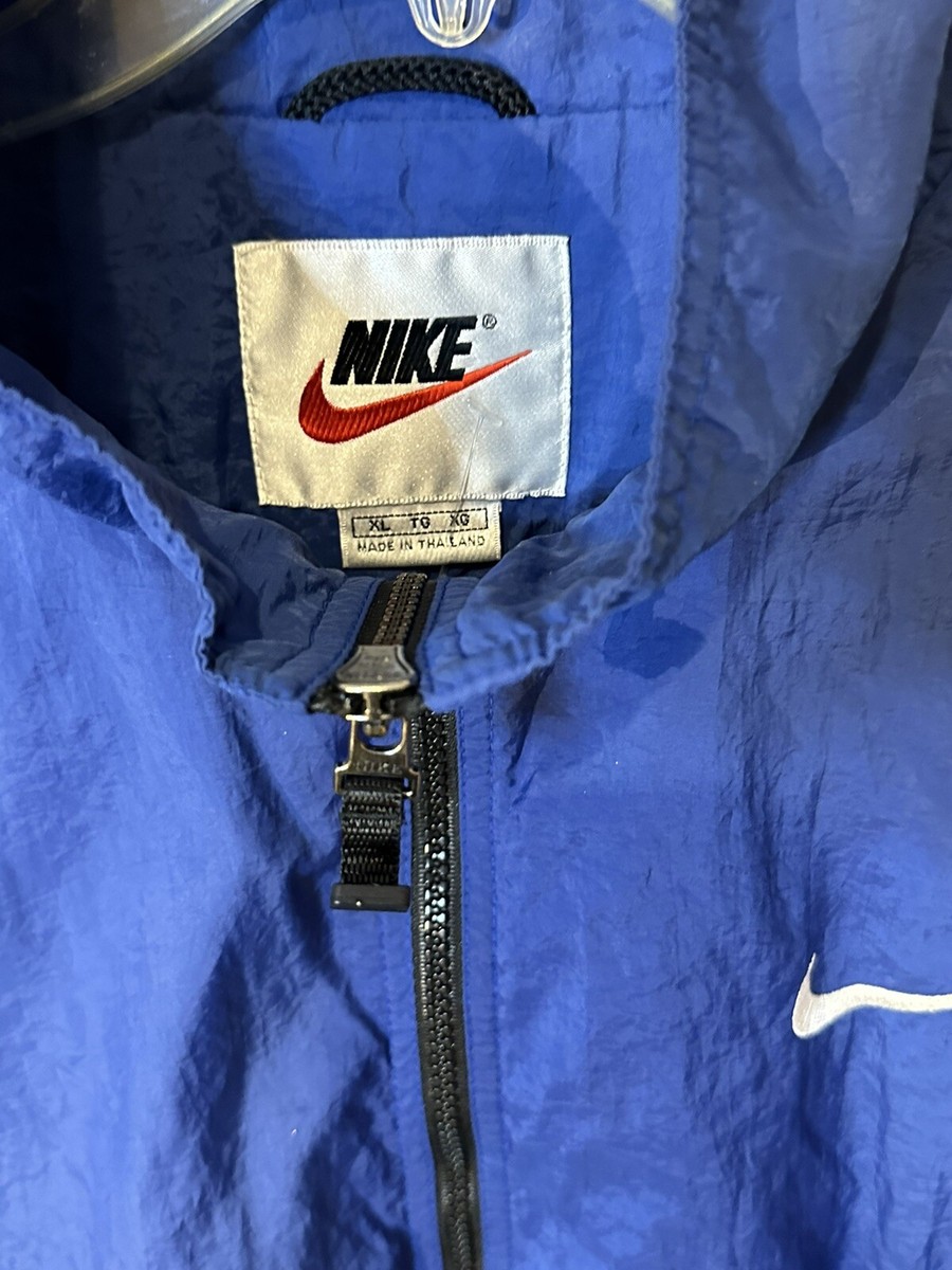 Vintage 90s Nike Big Swoosh Black Blue White Nylon Jacket Vintage 90s Nike Big Swoosh Black Blue White Nylon Jacket