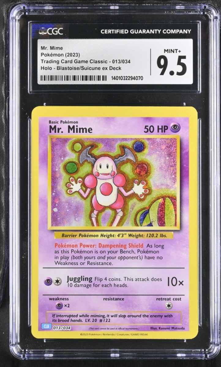 Mr. Mime CLB 013/034 Pokémon Card - CGC 9.5 GRADED MINT+ - TCG