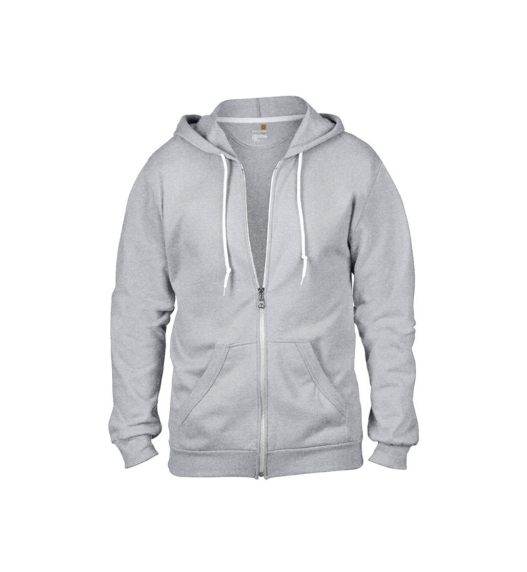 (Paquete de 2) Nueva sudadera con capucha pesada Blnd cremallera completa GRIS JASPEADO (PUNTERA DORADA).