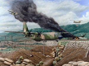 Mortar Magnets" Don Feight C-130 Open Print - Battle of Khe Sanh ...