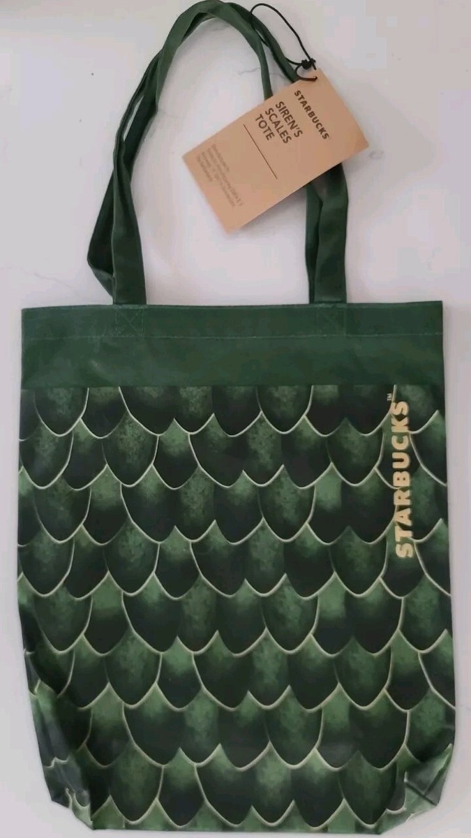 【STARBUCKS】2025年★Siren Green Tote トートバッグ NEW Starbucks Siren Tote Bag Sack Mermaid Green Scales