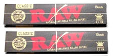 2x Raw Rolling Papers Black King Size Slim 2 Packs USA SHIPPED