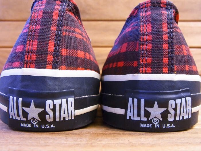 Converse USA Made All Star Low Cut Red Check Canvas US 9