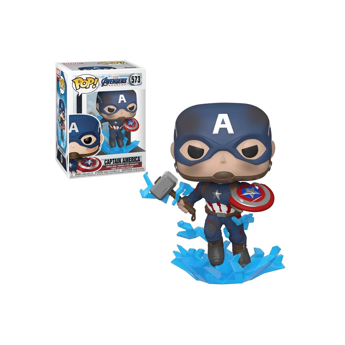 Marvel Endgame Captain America w Broken Shield Mjolnir Funko Pop