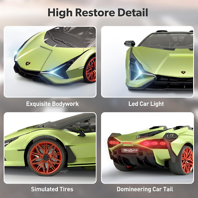 Lamborghini RC Car 1:12 Scale Green, Fast 12Km/H Toy for Kids