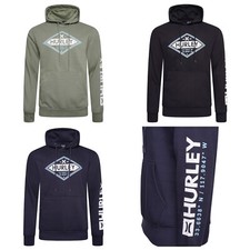 Hurley Coordinates Graphic Hoodie Hooded Sleeve Logo Sweatshirt