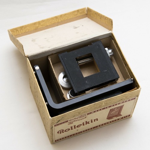 COMPLETE Early Rolleikin 1 Rolleiflex Rolleicord 35mm Back Mask Adapter Set BOX - Picture 7 of 8