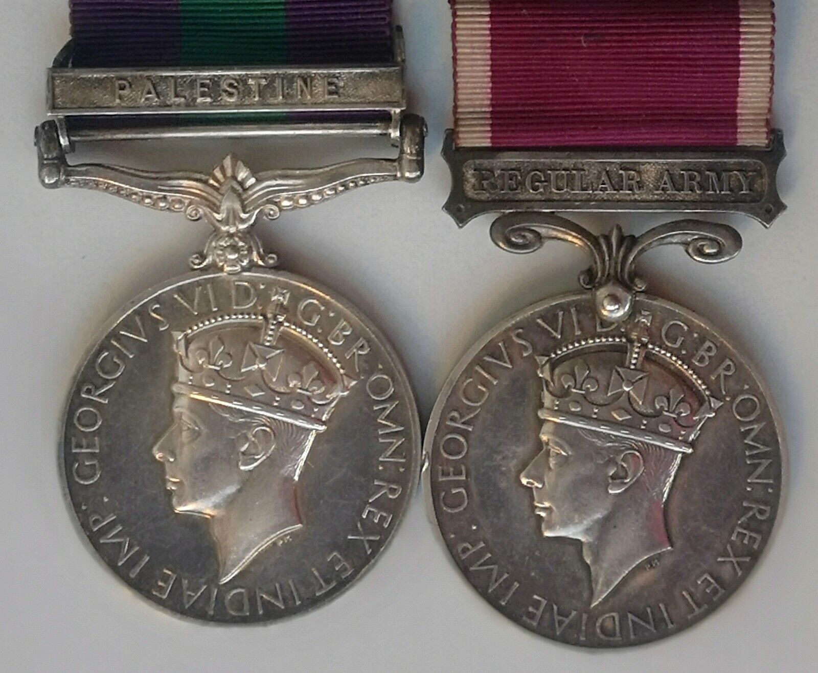  RAMC Palestine Clasp King’s Own GSM and LSGC Medal Pair, UK. Lieut. Col. 