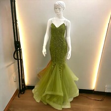 Women Long Sleeveless Sequin Dinner Dress Formal Party Evening Dresses Polyester