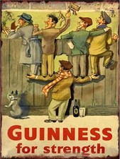 GUINESS FOR STRENGTH FOOTBALL, Retro tin metal sign  gift Home decor Garage