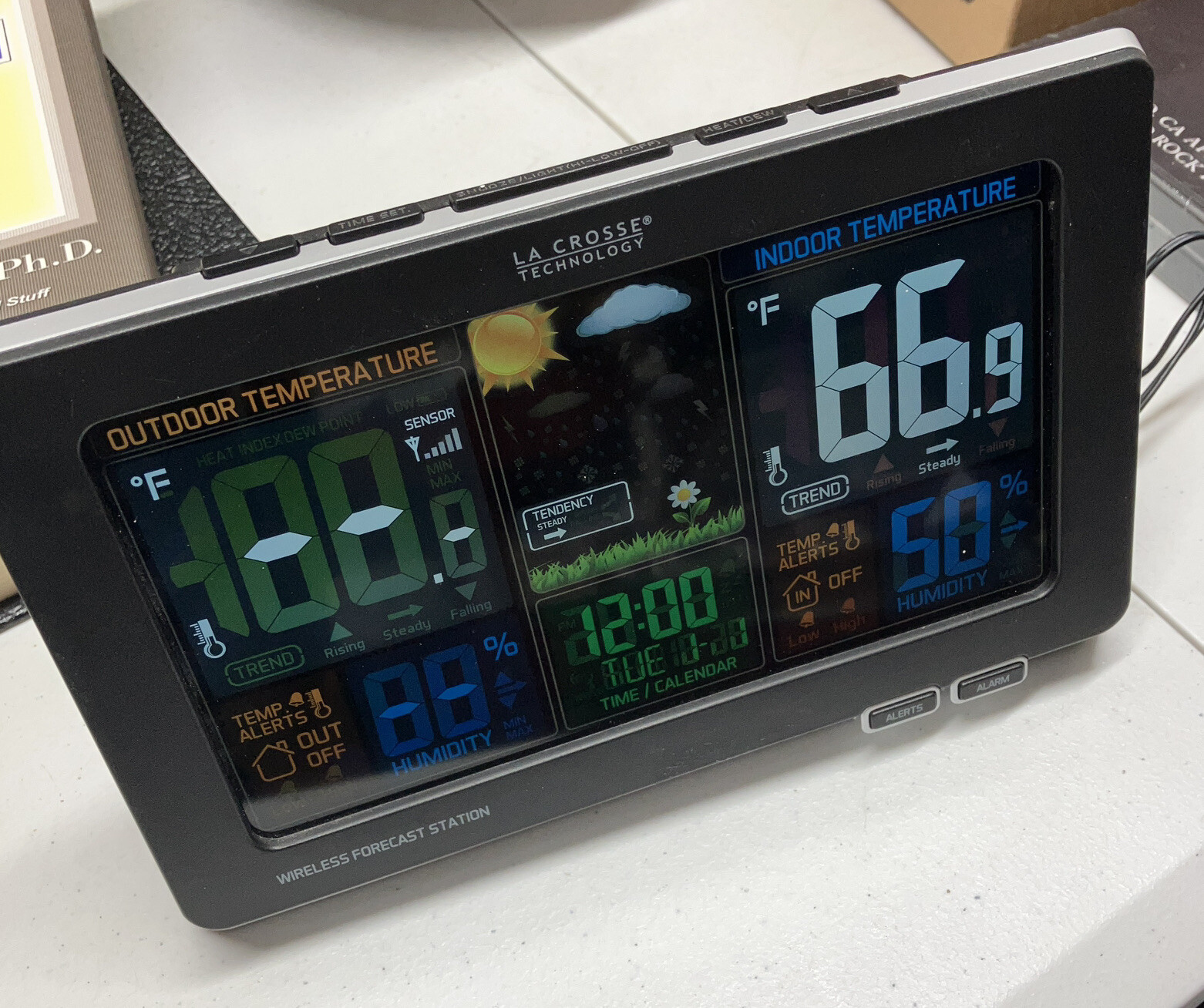 La Crosse Technology 308-1414B Wireless Color Weather Station No Outdoor Sensor