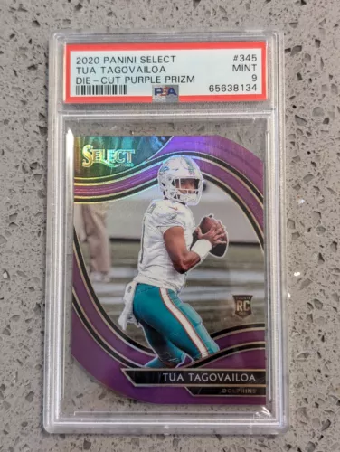 2020 Panini Select - Field Level Purple Prizm Die-Cut #345 Tua Tagovailoa (RC)