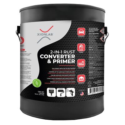 Xion Lab 2-in-1 Rust Converter & Metal Primer - Concentrate Covers Up to 4X M...