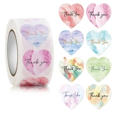 500Counts Thank You Labels 1Inch Heart Sticker Thank You Sticker for Wedding