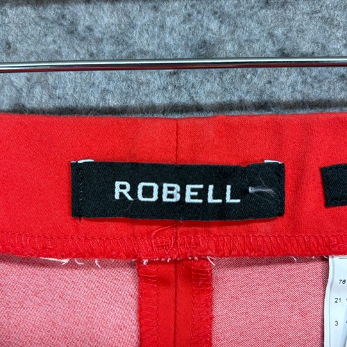 Robell Trousers Womens Size UK W28 L21 Bright Red Cotton Modell Marie 07 Cropped - Picture 5 of 13