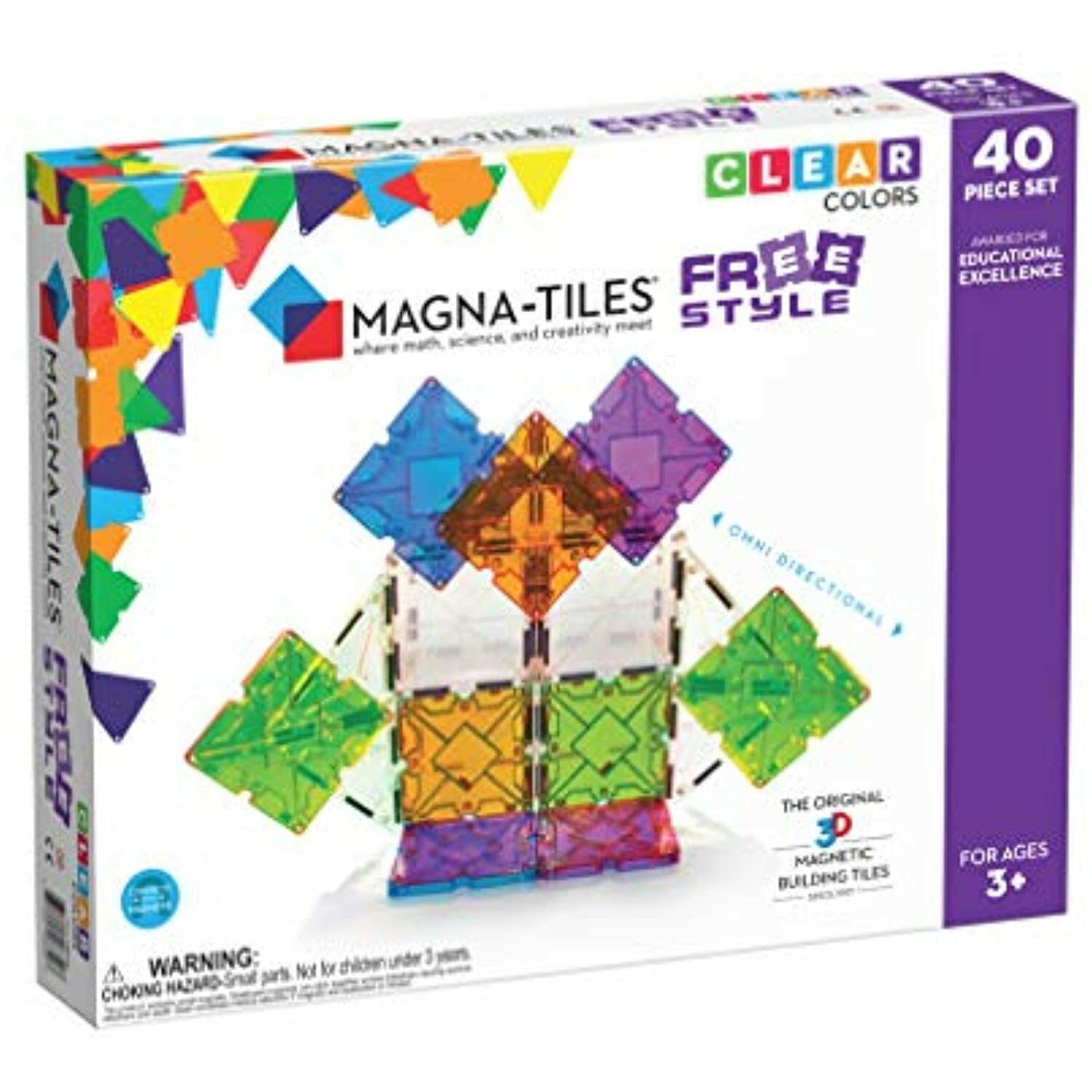 Magna-Tiles Freestyle Set, The Original Magnetic Building Tiles For Creative