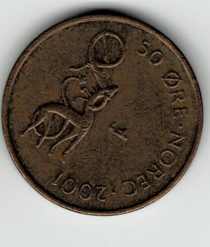 Norway 50 Ore Øre 2001 KM#460 Coin