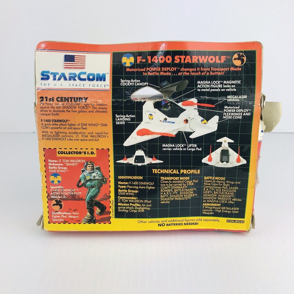 Starcom F-1400 Starwolf 100% Complete w/ BOX and FIGURE Coleco 1986 ...