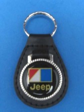 Vintage Amc Jeep Cj Genuine Grain Leather Keyring-key Fob Keychain-collectible Vintage Amc Jeep Cj Genuine Grain Leather Keyring-key Fob Keychain-collectible