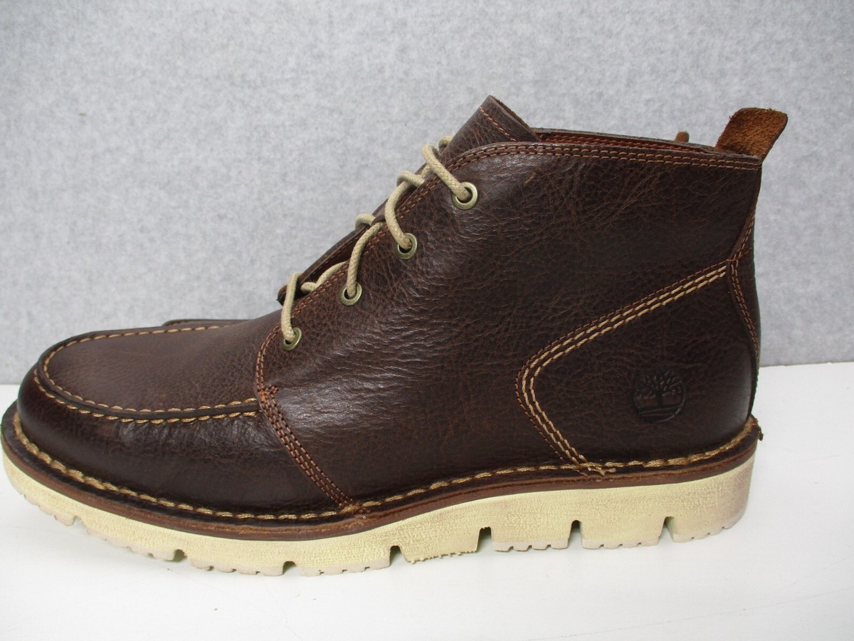 Timberland Boots Mens 8.5 Brown Leather Moc Toe Chukka Lug Sole 21086 8928 Timberland 8 Inch Premium Men main image 4