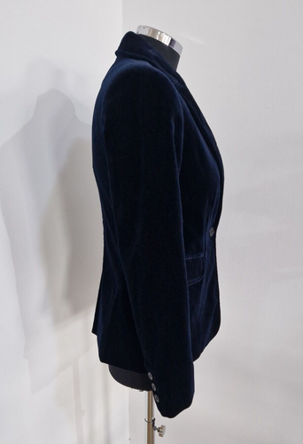 Claudie Pierlot velvet jacket size 36 UK 8 navy blue brand new tags lined blazer - Picture 2 of 8