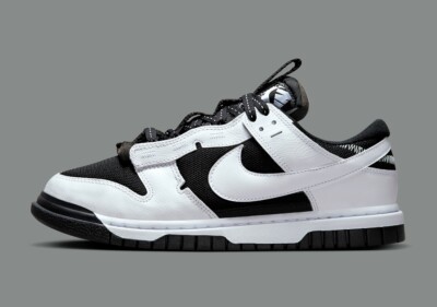 NikeDunk Low Jumbo Swoosh Reverse Panda Black White DV0821 NikeDunk Low Jumbo Swoosh Reverse Panda Black White DV0821
