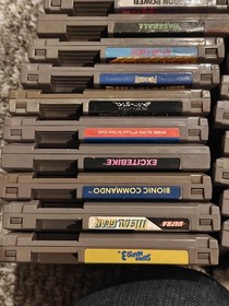Huge NES 50 Game Lot Super Mario Tetris Metal Gear Excitebike Bionic Commando
