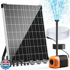 POPOSOAP Solar Water Pump Outdoor, 30 Watt Solar Powered Water Pump with 430G