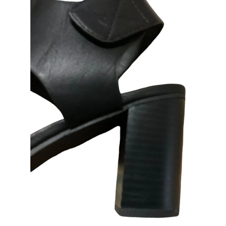 Sandalias de tacón Soda WAIT-AS para mujer negras talla 10 punta abierta correa ajustable Foto 4 de 4