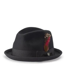 Men's Gain Fedora Hat, Black, Small